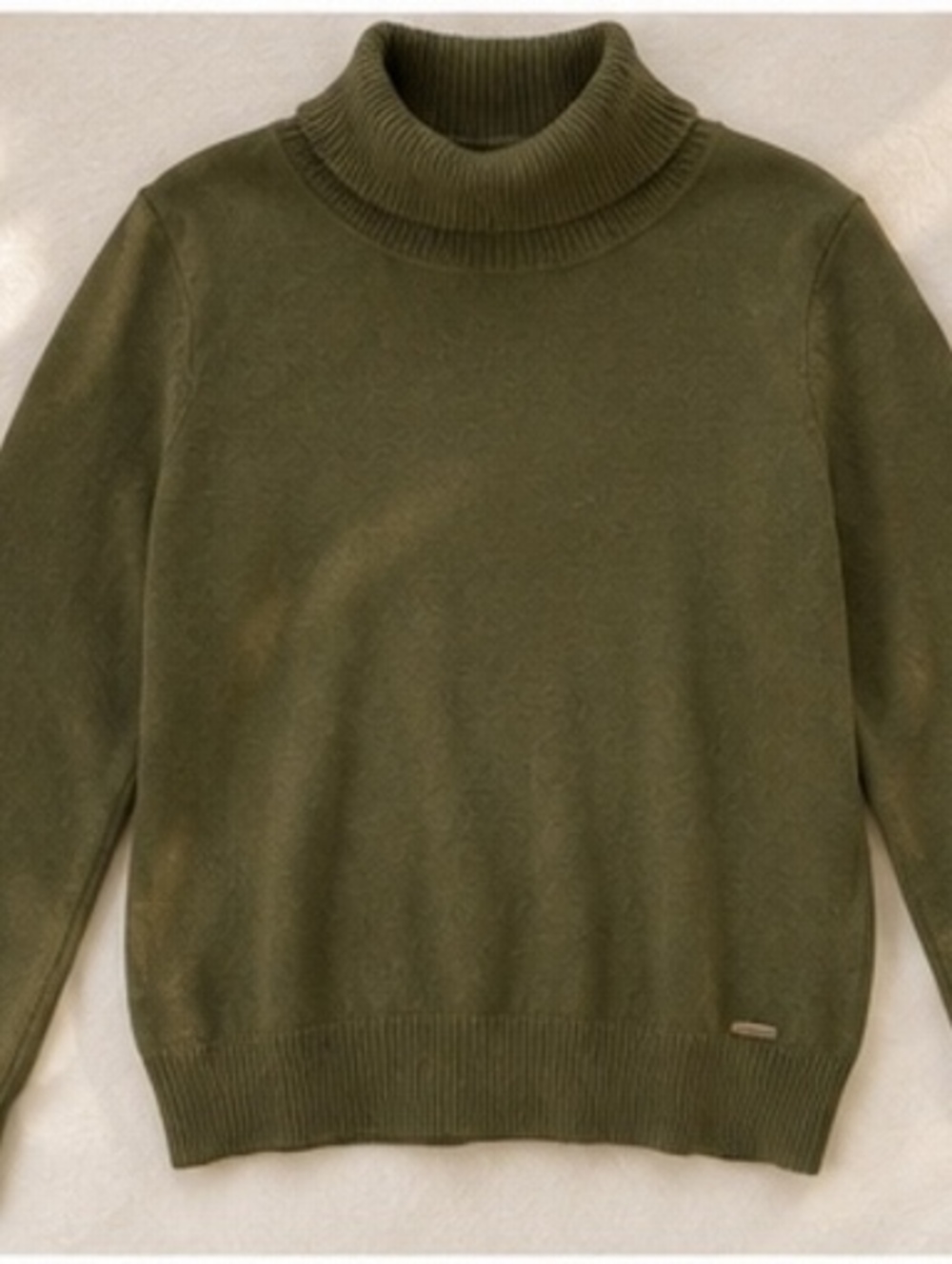 Calvin Klein Olive Green Turtleneck Sweater Regular M Classic